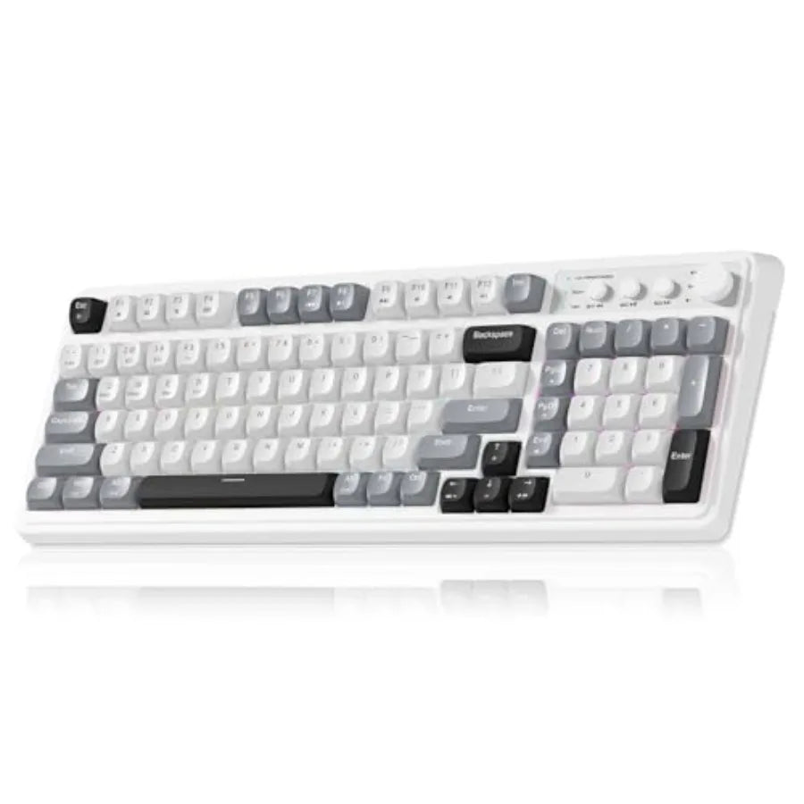99 Key Keyboard, Wireless Gaming Keyboard Bluetooth Computer Keyboards Creamy Cute with Number Pad RGB Backlit Tri-Mode BT/2.4G