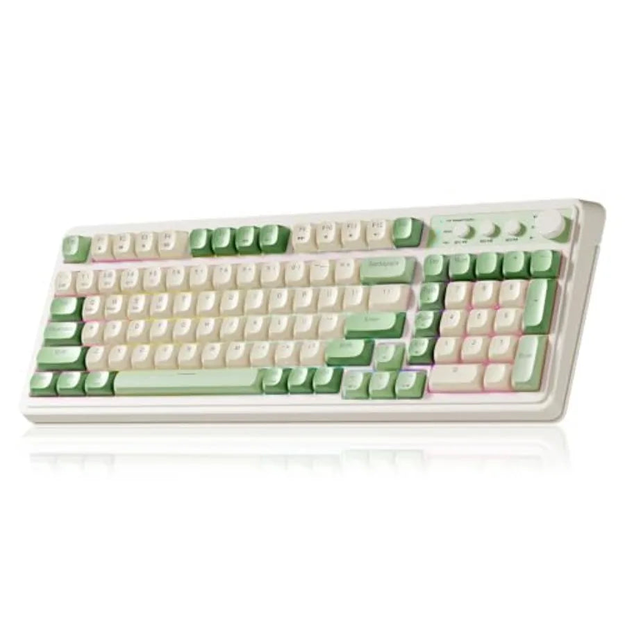 99 Key Keyboard, Wireless Gaming Keyboard Bluetooth Computer Keyboards Creamy Cute with Number Pad RGB Backlit Tri-Mode BT/2.4G