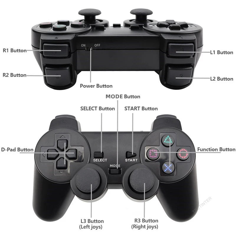Wireless Gamepad for Sony PS2/PS1 Game Controller for Playstation 2 Console Joystick USB PC Controle with Double Vibration Shock