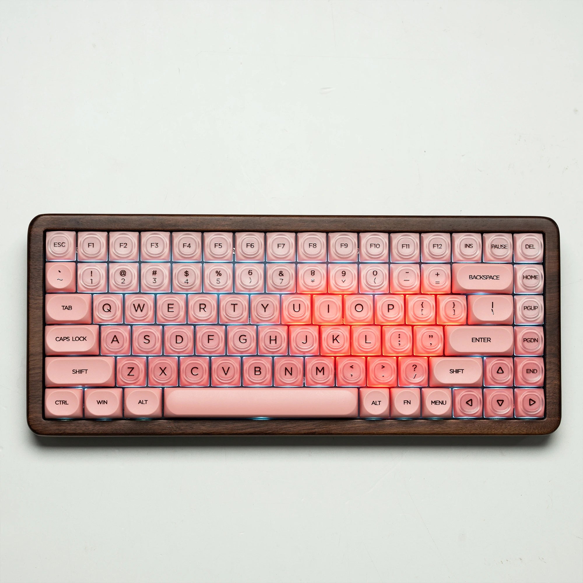 Womier Mount Fuji Custom Keyboard WD75 V2 Wooden Gaming Keyboard with QMK/VIA Tri-Mode Wireless Mechanical RGB 75% Hot Swappable