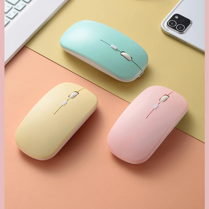 Rechargeable Wireless Bluetooth Mouse For iPad Pro 11 12.9 Air 5 4 2.4G USB Mice For Android Windows Tablet Laptop Notebook PC