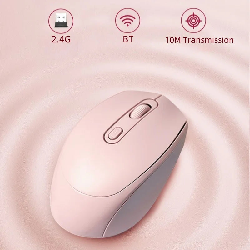 Dual Mode Battery Mice Bluetooth-compatible Wireless Mouse 2.4G Wireless Mouse 1600 DPI Gaming Mouse For Macbook Tablet Laptop