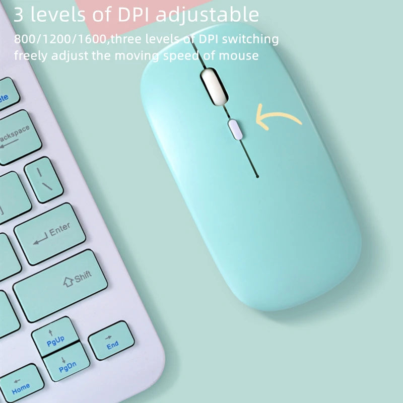 Rechargeable Wireless Bluetooth Mouse For iPad Pro 11 12.9 Air 5 4 2.4G USB Mice For Android Windows Tablet Laptop Notebook PC